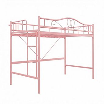 Loft Bed Twin Size, 400 Lbs Heavy Duty Metal Twin Loft Bed with Ladder & Safety Guardrail