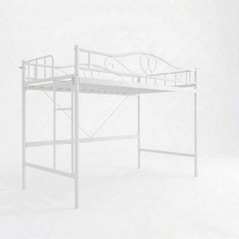 Loft Bed Twin Size, 400 Lbs Heavy Duty Metal Twin Loft Bed with Ladder & Safety Guardrail