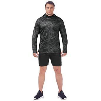 PINSPARK Mens UPF 50+ Long Sleeve Fishing Hoodie Mask Quick Dry UV Sun Protection Tops