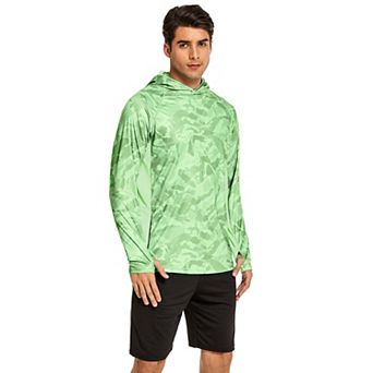 PINSPARK Mens UPF 50+ Long Sleeve Fishing Hoodie Mask Quick Dry UV Sun Protection Tops
