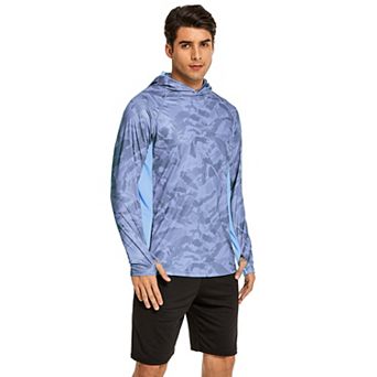 PINSPARK Mens UPF 50+ Long Sleeve Fishing Hoodie Mask Quick Dry UV Sun Protection Tops