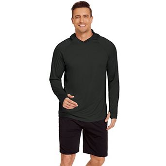 PINSPARK Mens UPF 50+ Long Sleeve Fishing Hoodie Mask Quick Dry UV Sun Protection Tops