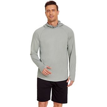 PINSPARK Mens UPF 50+ Long Sleeve Fishing Hoodie Mask Quick Dry UV Sun Protection Tops