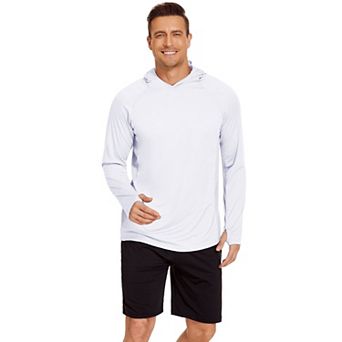 PINSPARK Mens UPF 50+ Long Sleeve Fishing Hoodie Mask Quick Dry UV Sun Protection Tops
