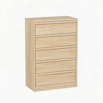 5-Dresser for Bedroom, Freestanding Drawer, Wooden Closet Chest Storage for Living Room