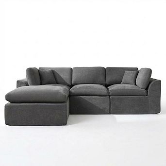 Modular sectional sofa, 110-inch foam compression, deep seat combination
