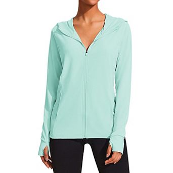 PINSPARK Womens Lightweight Zip Sun Jacket Outdoor Hiking Performance Tops with Pockets