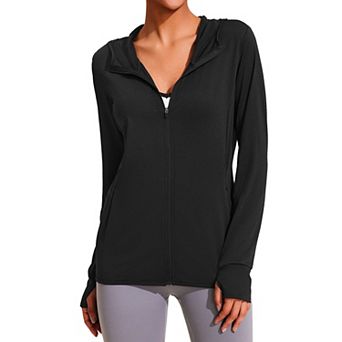 PINSPARK Womens Lightweight Zip Sun Jacket Outdoor Hiking Performance Tops with Pockets