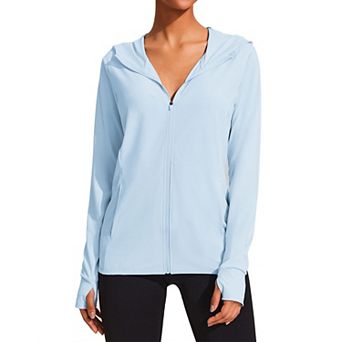 PINSPARK Womens Lightweight Zip Sun Jacket Outdoor Hiking Performance Tops with Pockets