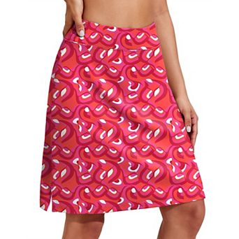 PINSPARK Womens 20 Inch Knee Length Stretch Athletic Golf Tennis Skorts with Pockets