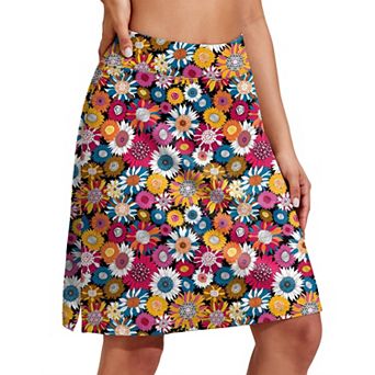 PINSPARK Womens 20 Inch Knee Length Stretch Athletic Golf Tennis Skorts with Pockets
