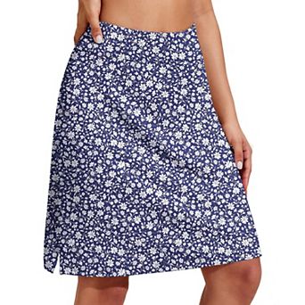 PINSPARK Womens 20 Inch Knee Length Stretch Athletic Golf Tennis Skorts with Pockets