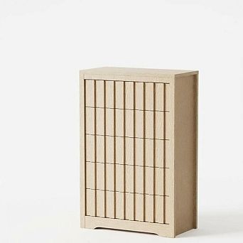 Tall Fluted Dresser,Modern Chest of Drawers,Wooden Dresser TV Stand, for Living Room, Hallway
