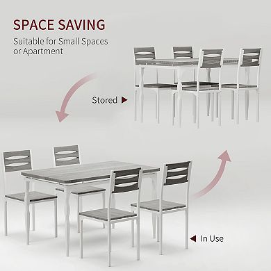 5 Piece Dining Table Set for 4, Industrial Style Dining Table and Chairs Set for 4