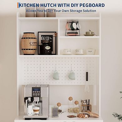 Kitchen Pantry Cabinet, Adjustable Shelves, Freestanding Buffet Sideboard for Dining or Living Room