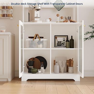 Kitchen Pantry Cabinet, Adjustable Shelves, Freestanding Buffet Sideboard for Dining or Living Room
