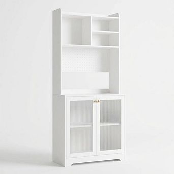 Kitchen Pantry Cabinet, Adjustable Shelves, Freestanding Buffet Sideboard for Dining or Living Room