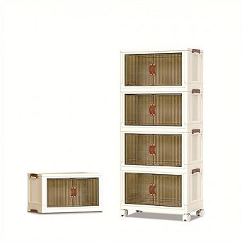 4 tier Plastic Storage Box with Lid, Plastic Collapsible Folding Storage Box, for Toys,Clothes