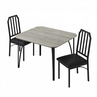 Versatile Dining Table Set for 2, Kitchen and Dining Room Furniture, Rectangular Wood & Metal Table