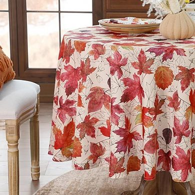 Fall Round Tablecloth 70 Inch Thanksgiving Autumn Harvest Farmhouse Table Cover