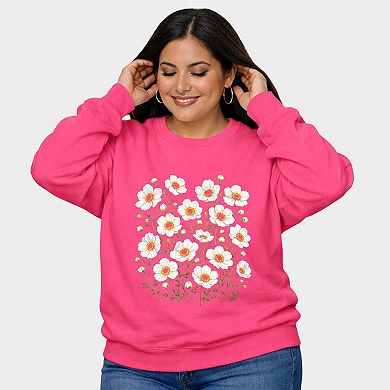 Watercolor Daisies - Women's Plus Sized Graphic Sweatshirt