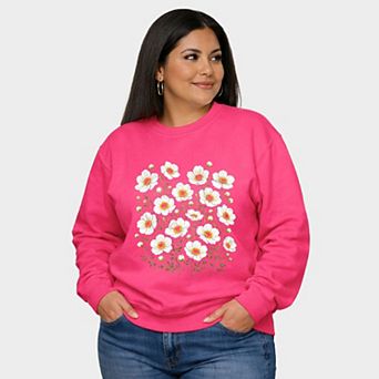 Watercolor Daisies - Women's Plus Sized Graphic Sweatshirt