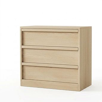 3 Drawer Nightstand with Storage, 30 in Modern End Table with Anti-Tip Design