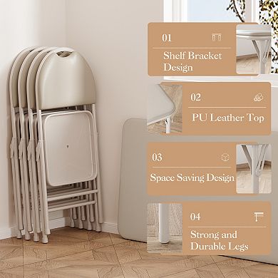 Portable Rectangle Folding Table, Scratch & Stain Resistant with Anti-Slip Feet, No Assembly
