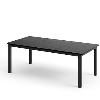 Industrial Dining Table for 6, Spacious 70 Inch Rectangle Wood Surface, Metal Legs, Modern Design