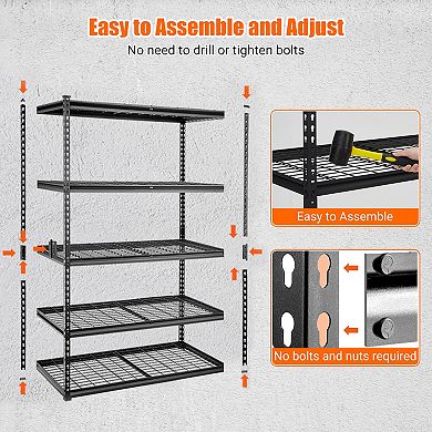 Heavy Duty Garage Shelving Unit, Adjustable Metal Storage Rack, 2500 lbs Capacity