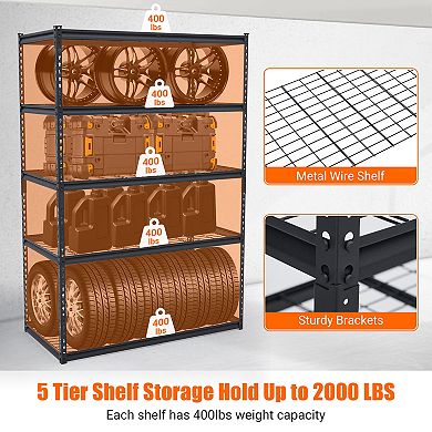 Heavy Duty Garage Shelving Unit, Adjustable Metal Storage Rack, 2500 lbs Capacity