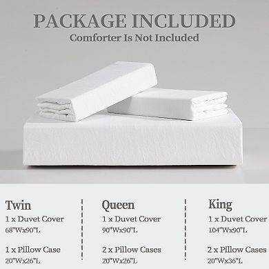 3-Piece Soft Microfiber Ruffled Duvet Cover Set with Button Closure, Shabby Chic Farmhouse Bedding,