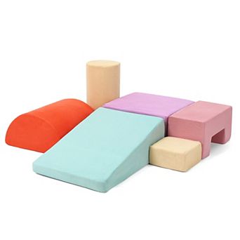 6 pc Soft Foam Climbing Blocks for Toddlers, Indoor Playset, Lightweight, Safe and Durable