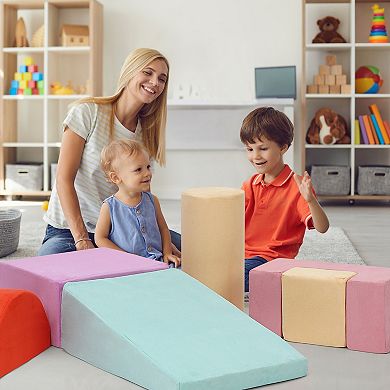 6PCS Soft Foam Climbing Blocks for Toddlers, Indoor Playset, Lightweight, Safe and Durable