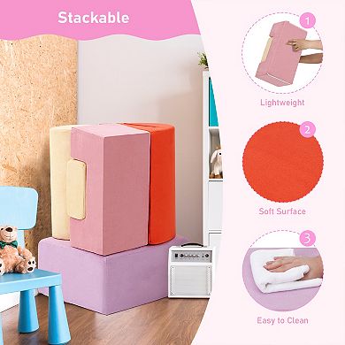 6PCS Soft Foam Climbing Blocks for Toddlers, Indoor Playset, Lightweight, Safe and Durable