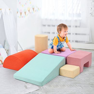6PCS Soft Foam Climbing Blocks for Toddlers, Indoor Playset, Lightweight, Safe and Durable
