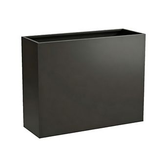 Black Decorative Planter, Metal Flower Box with Built-In Drainage Holes for Indoor Outdoor Use