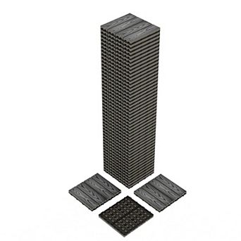 Interlocking Deck Tiles 12x12" Waterproof Composite Wood Patio Flooring DIY