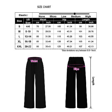 High Waisted Wide Leg Pants, Drawstring Pocketed Casual Trousers for Women