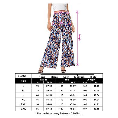 High Waisted Drawstring Wide Leg Pants Casual Trousers for Women
