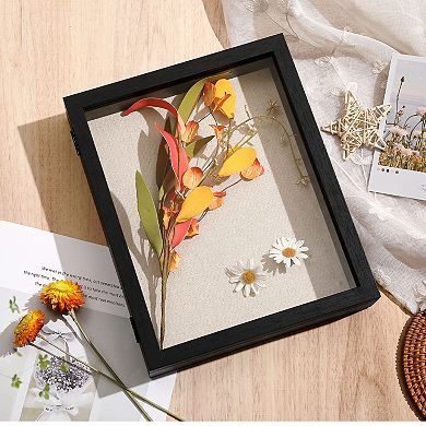 Shadow Box Frame 8.5x11 with Linen Back - Sturdy Memory Display Case of Flower, Pictures, Medals
