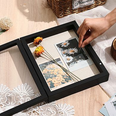 Shadow Box Frame 8.5x11 with Linen Back - Sturdy Memory Display Case of Flower, Pictures, Medals