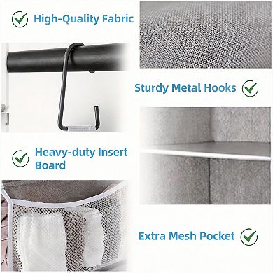 6 Shelf Hanging Closet Organizer Separable 2 3 Shelf Canvas Storage with Hooks & Side Pockets