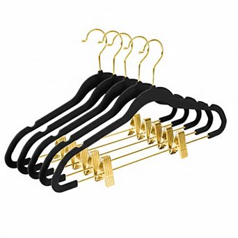 Pants Hangers Adjustable Clips Pack Of 20 Slim Non Slip Flocked 360 Swivel Hooks