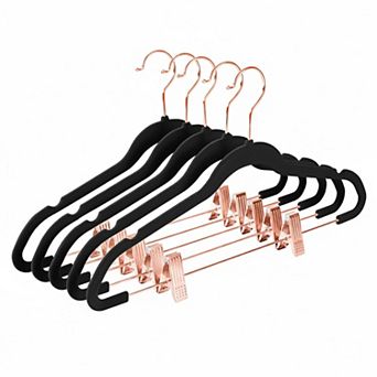 Pants Hangers Adjustable Clips Pack Of 20 Slim Non Slip Flocked 360 Swivel Hooks