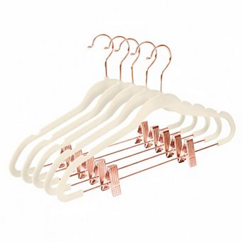 Pants Hangers Adjustable Clips Pack Of 20 Slim Non Slip Flocked 360 Swivel Hooks