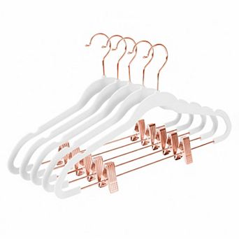 Pants Hangers Adjustable Clips Pack Of 20 Slim Non Slip Flocked 360 Swivel Hooks