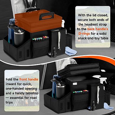 Car Organizer Collapsible Insulated Cooler Warmer Cup Holders Storage