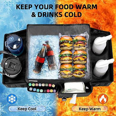 Car Organizer Collapsible Insulated Cooler Warmer Cup Holders Storage