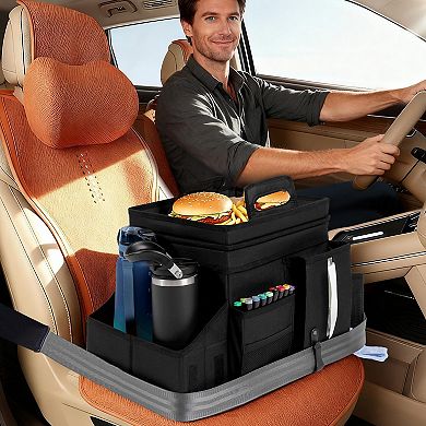 Car Organizer Collapsible Insulated Cooler Warmer Cup Holders Storage